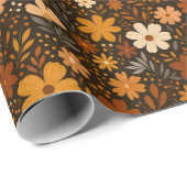 Vintager Fall Floral Muster - Herbst-Blume Geschenkpapier (Rolleneckpunkt)
