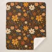 Vintager Fall Floral Muster - Herbst-Blume Sherpadecke (Vorderseite)