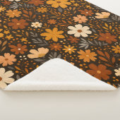 Vintager Fall Floral Muster - Herbst-Blume Sherpadecke (3/4)