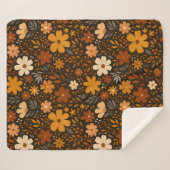 Vintager Fall Floral Muster - Herbst-Blume Sherpadecke (Vorderseite (Horizontal))
