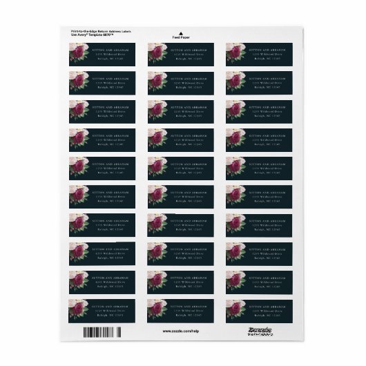 Vintager Fall Florale Rücksendeadresse (Vorne)