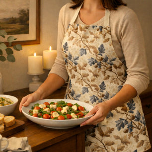 Vintager Fall Oak Leaf   Elegantes Blau und Gold Schürze