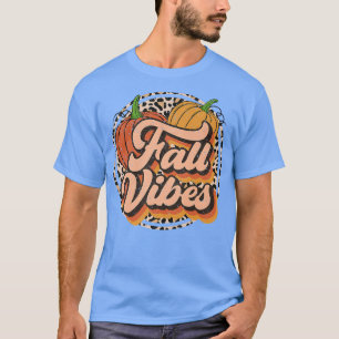Vintager Fall Vibes Leopard Pumpkin Patch Herbst D T-Shirt