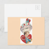Vintager Fallschirm Valentine Feiertagspostkarte (Vorne/Hinten)