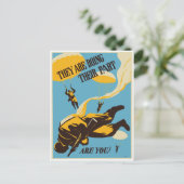 VINTAGER Fallschirmjäger des Zweiten Weltkriegs Postkarte (Stehend Vorderseite)