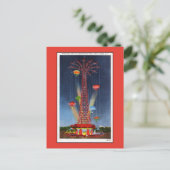 Vintager Fallschirmsprung auf der Coney Island Postkarte (Stehend Vorderseite)