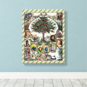 Vintager Familienbaum Leinwanddruck (Insitu (Holzboden))