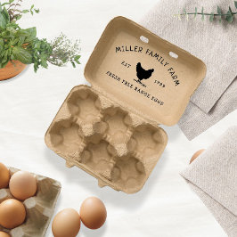 Vintager Familienbetrieb | Eierkarton - Briefmarke Gummistempel