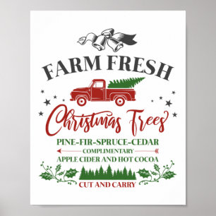 Vintager Familienbetrieb Frische Weihnachtsbäume Poster