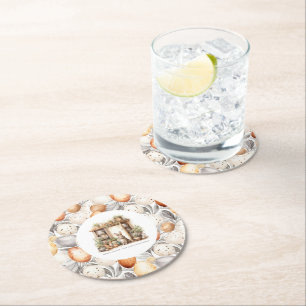 Vintager Familienname Rustikale Ostern Runder Pappuntersetzer