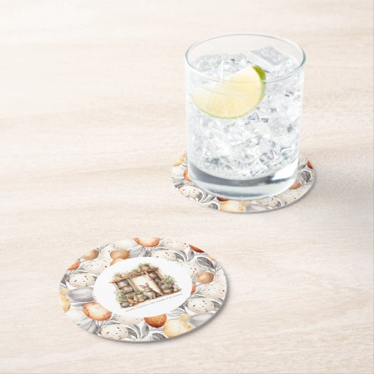 Vintager Familienname Rustikale Ostern Runder Pappuntersetzer (Vor Ort)