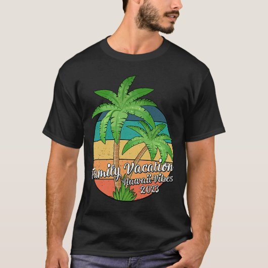 Vintager Familienurlaub 2023 Hawaii Vibes Beach T-Shirt (Vorderseite)