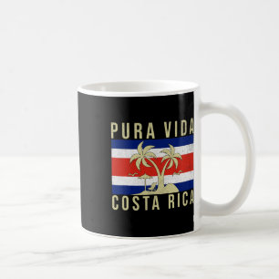 Vintager Familienurlaub Costa Rica Flag Pura Vida Kaffeetasse