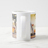 Vintager Familienurlaub in einem Cabrio Jumbo-Tasse (Rückseite)