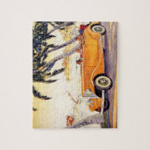 Vintager Familienurlaub in einem Cabrio Puzzle (Vertikal)