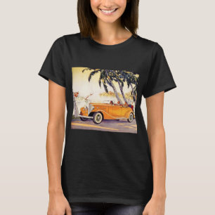 Vintager Familienurlaub in einem Cabrio T-Shirt