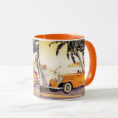 Vintager Familienurlaub in einem Cabrio Tasse (VorderseiteRechts)