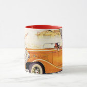 Vintager Familienurlaub in einem Cabrio Tasse (Zentrum)