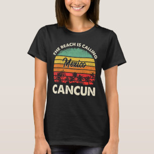 Vintager Familienurlaub Mexiko Cancun Strand T-Shirt