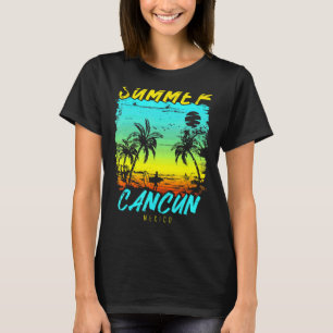 Vintager Familienurlaub Mexiko Sommer Cancun Stran T-Shirt