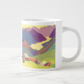 Vintager Familienurlaub, Picnic in den Bergen Jumbo-Tasse (Rechts)