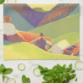 Vintager Familienurlaub, Picnic in den Bergen Küchentuch (Gefaltet)