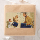 Vintager Familienurlaub, Vater, Kinder und Koffer (Insitu)