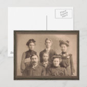 Vintager Familienvertrag Postkarte (Vorne/Hinten)