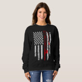 Vintager Fang amerikanischer Flagge Sweatshirt (Vorne ganz)
