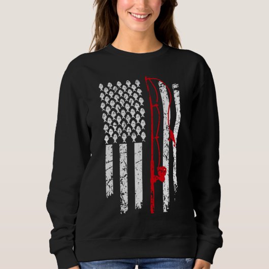 Vintager Fang amerikanischer Flagge Sweatshirt (Vorderseite)