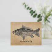 Vintager Fang des Tages Postkarte (Stehend Vorderseite)