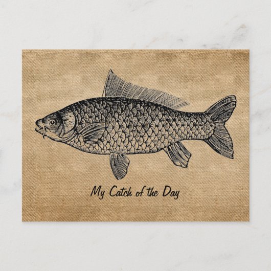 Vintager Fang des Tages Postkarte (Vorderseite)
