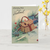 Vintager Fang Husband Geburtstag Karte (Gelbe Blume)