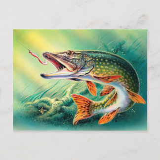 Vintager Fang niedlicher Fische nach Karte