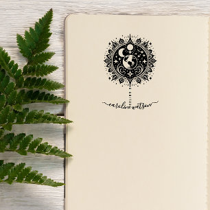 Vintager Fantasiebaum aus der Bibliothek Gummistempel