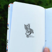 Vintager Fantasiedrache, Bibliothek Ex Libris Gummistempel