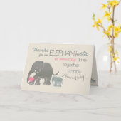 Vintager fantastischer Elefant-glücklicher Karte (Gelbe Blume)