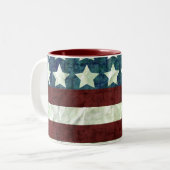 Vintager Farbe-USA-Hintergrund Zweifarbige Tasse (Vorderseite Links)