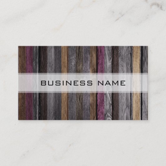 Vintager Farbholz-Look #4 Visitenkarte (Vorderseite)