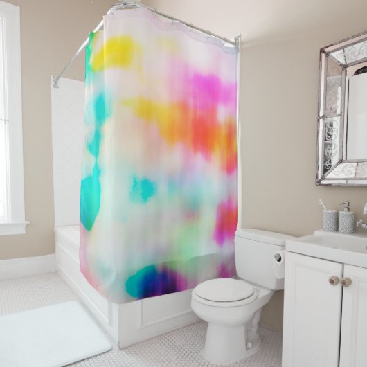 Vintager, farbiger abstrakter Hintergrund. Duschvorhang (Beispiel)