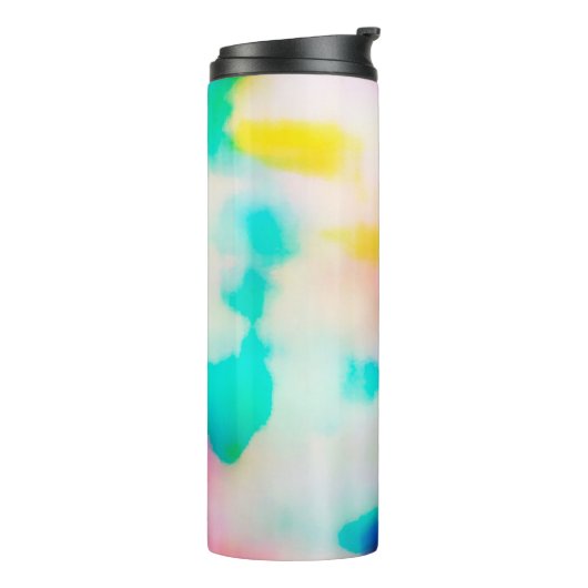 Vintager, farbiger abstrakter Hintergrund. Thermosbecher (Nach links gedreht)