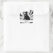 Vintager, farbloser Schwarzer Labrador Quadratischer Aufkleber (Tasche)