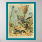 Vintager FarbMeereswelt-Meerblick-Druck Poster (Vorne)