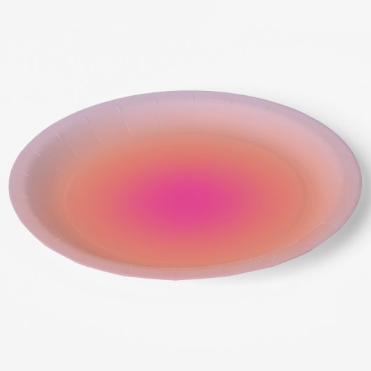 Vintager Farbverlauf Pappteller (Schrägansicht)