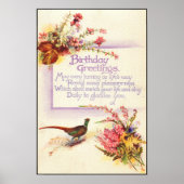 Vintager Fasant 1917 Heide Geburtstag Poster (Vorne)