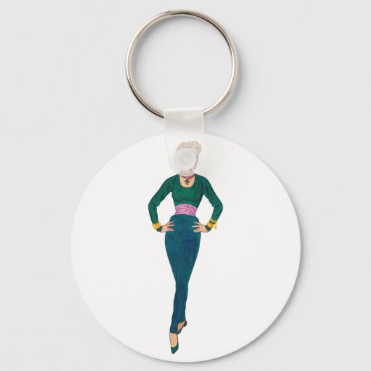 Vintager Fashion Image Schlüsselanhänger (Vorderseite)