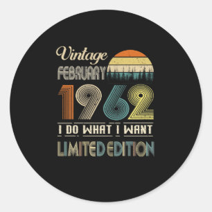 Vintager Februar 1962 I Do What I Woll Limited Runder Aufkleber