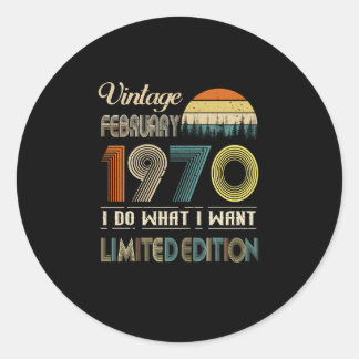 Vintager Februar 1970 I Do What I Woll Limited Runder Aufkleber