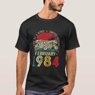 Vintager Februar 1984 40 Jahre alt 40. Geburtstag  T-Shirt