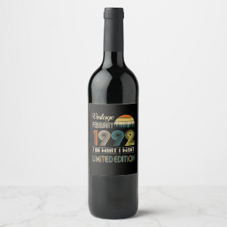 Vintager Februar 1992 Was ich Wollte Limited Editi Weinetikett